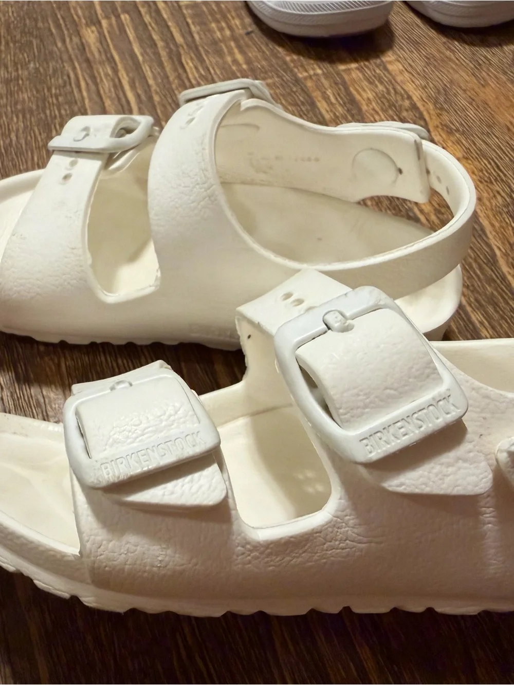 Birkenstock Kids White Double-Buckle Sandals